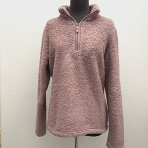 Patagonia Pull Over 1/4 zip Fleece Sweater Women M Blush Pink Long Sleeve